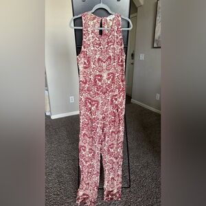 Maurie + Eve Red and White Patterned Jumpsuit